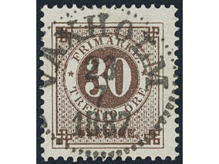 Sweden, Sverige, Sverige, Sverige. Facit 47b used, 30 öre reddish brown. EXCELLENT …