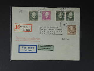 Sweden. Facit 350, 349BB, 282 cover , 3x5+45+120 öre on registered air mail cover sent …