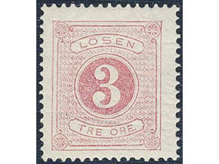 Sweden. Postage due Facit L2a ★★ , 3 öre carmine, perf 14. Fresh and beautiful copy. …