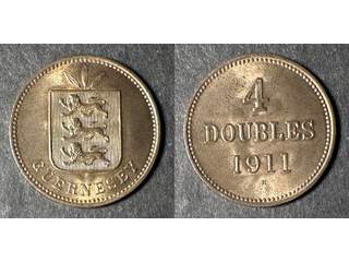 Guernsey George V (1910-1936) 4 doubles 1911 H, AU/UNC