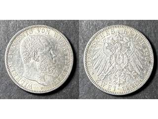 Tyskland Württemberg Wilhelm II (1891-1918) 2 mark 1906, AU/UNC