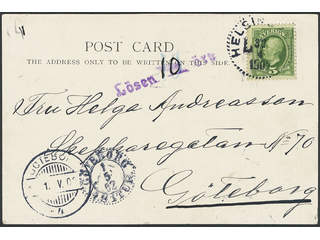Sweden. Facit 52 cover , 5 öre on picture postcard (Spring Bank, Hull) sent domestically …