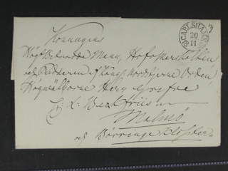 Sweden. K county. CARLSHAMN 20.11.1832, arc postmark. Type 1 on beautiful cover sent to …