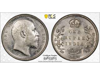 Indien Edward VII (1902-1910) 1 rupee 1906 B, PCGS AU58