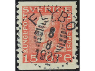 Sweden. Facit 176A used , 15 öre red, type I vertical perf. EXCELLENT cancellation FLYBO …