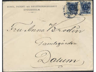 Sweden. Facit 50 cover , 2x10/12 öre on 2-fold cover sent from STOCKHOLM 11.6.97 to Dalum.