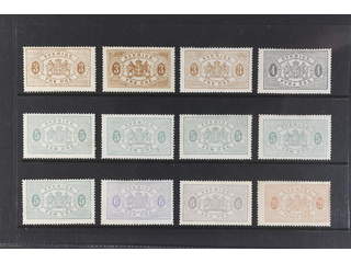 Sweden. Official Facit Tj1–6 ★, Large officials perf. 14, duplicate lot of twelve …