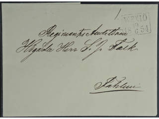 Sweden. G county. WEXIÖ 19.6.1854, rectangular postmark. Type 5 on beautiful cover sent …