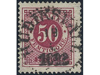 Sweden. Facit 48e used, 50 öre dark violet-carmine. Superb cancellation HUDIKSVALL …