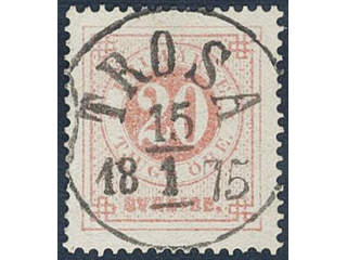 Sweden. Facit 22d used , 20 öre pale red. EXCELLENT cancellation TROSA 15.1.1875. A few …