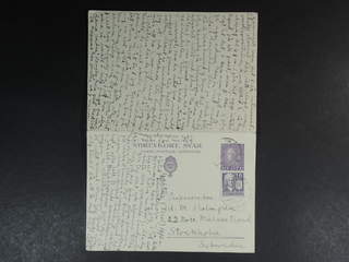 Sweden. Postal stationery, double postcard Facit bKd25, 259C , Reply card 10+10 öre …