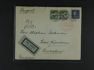 Sweden. Facit 143C, 183 cover , 2x5+25 öre on air mail cover with content sent from …