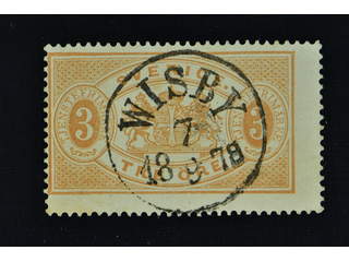 Sweden. Official Facit Tj1e used , 3 öre yellowish grey-brown, perf 14, yellowish paper. …