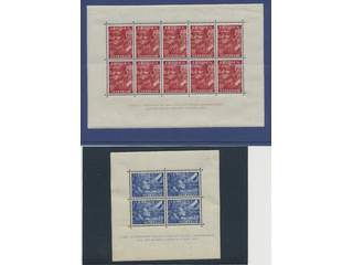 Netherlands. ★★/★ 1942. Mi 402-03, souv.sheet 1 ★★, souv.sheet 2 ★ and creased corner. …