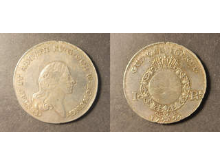 Sweden Gustav IV Adolf (1792-1809) 1 riksdaler 1796, 1+, plantsfel på randen