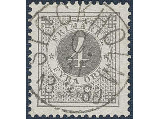 Sweden. Facit 29b used , 4 öre grey-light grey. EXCELLENT cancellation STOCKHOLM C …