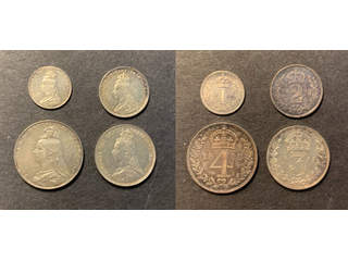 Storbritannien Queen Victoria (1837-1901) 1, 2, 3, 4 pence 1888 Maundy set, UNC
