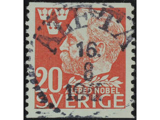 Sweden. Facit 372A used , 1946 Alfred Nobel 20 öre red. EXCELLENT cancellation ALFTA …