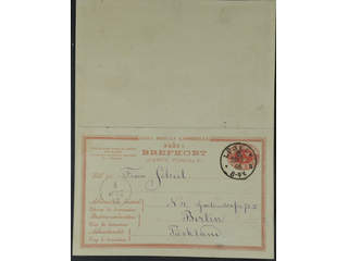 Sweden. Postal stationery, double postcard Facit bKd3 , Reply card 10+10 öre dated …