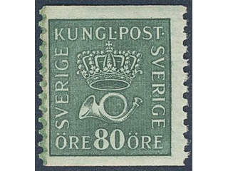 Sweden. Facit 165cxz ★★ , 80 öre blue-green with watermark lines + KPV. SEK 1000