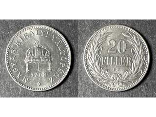 Ungern Franz Joseph I (1848-1916) 20 filler 1908, UNC