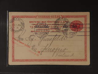 Sweden. Postal stationery, double postcard Facit bKd13 , Reply card 10+10 öre with …