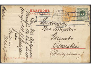 Sweden. Facit 43e, 72 cover , 5 öre Circle type as interesting and nice addional postage …