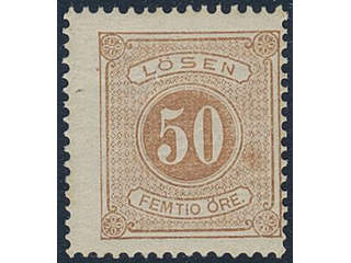 Sweden. Postage due Facit L9b ★★, 50 öre orange-brown, perf 14. Opinion Mats Nilsson …