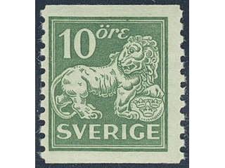Sweden. Facit 144Abz ★★ , 10 öre green, type I with watermark KPV. SEK 2000