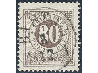Sweden. Facit 35v12 used , 30 öre brown, white flaw in “3” => “80” variety. EXCELLENT …