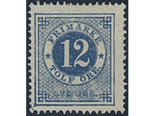 Sweden. Facit 21o ★, 12 öre ultramarinish deep blue, distinct print. Opinion (shade) by …