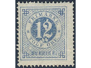 Sweden. Facit 21o ★, 12 öre ultramarinish deep blue, distinct print. SEK 2500