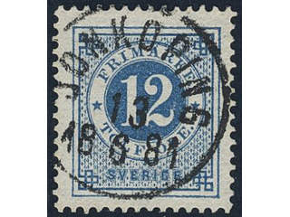 Sweden, Sverige, Sverige, Sverige. Facit 32e used, 12 öre dull greyish blue. Superb …