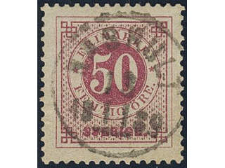 Sweden. Facit 48c used, 50 öre violet-carmine. Superb cancellation NÄSHULT 13.11.1889. …