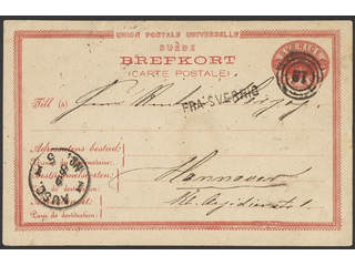 Sweden. Facit bKe4. DENMARK. Postcard 10 öre, dated "Gothenburg d 8/8 82",sent to …