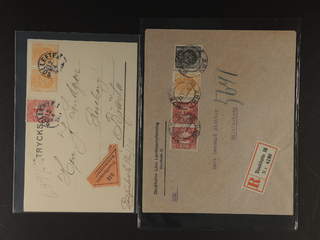 Sweden. Facit 72 cover , 2 öre on six postal items, incl. mixed frankings, cover to …