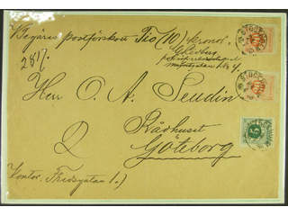 Sweden. Facit 46, 43 cover , 5+2x20 öre on cash on delivery cover sent from STOCKHOLM …