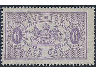 Sweden. Official Facit Tj4a ★, 6 öre reddish violet, perf 14. Opinion (shade) by O.P. …