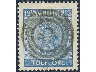 Sweden. Facit 9. Cancellations, DENMARK. Danish numeral cancellation 24 (Helsingør). …