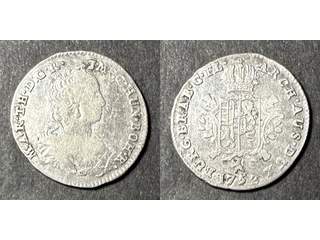 Österrikiska Nederländerna Maria Theresia (1740-1780) 1/8 ducaton 1753, F-VF