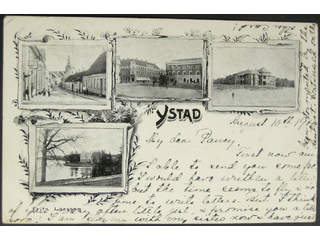 Sweden. PostcardGruss Aus. Ystad, used card sent from PKXP 99 10.8.1900 via …