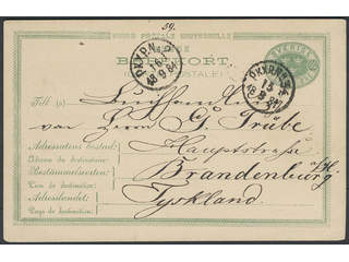 Sweden. Postal stationery, Single postcard, Facit bKe5, Postcard 15 öre sent from PKXP …