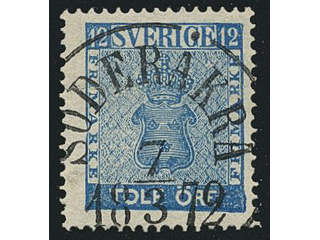 Sweden. Facit 9c3, H county. SÖDERÅKRA 7.3.1872, circle cancellation. Postal: 300:-