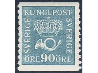 Sweden. Facit 167b ★★ , 90 öre light blue on white paper. SEK 3500