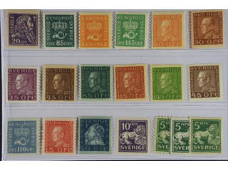 Sweden. ★★ 1920-36. Coil stamps. All different, e.g. F 153, 166b, 168b, 174c, 181a, …