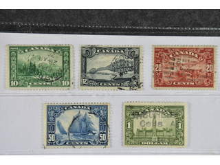 Canada. Michel 134–38 used , 1928 Landscapes SET (5). 10 c thin. EUR 190