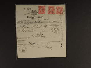 Sweden. Facit 45 cover , 3x10 öre on beautiful money order sent from HALMSTAD 23.5.1888 …