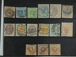 Denmark. Used 1851–1905. All different, e.g. F 2-3, 5, 11-12, 34, 36-37, and 44. Mostly …