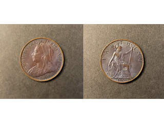 Storbritannien Queen Victoria (1837-1901) 1 farthing 1901, UNC bronserad