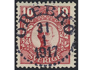 Sweden. Facit 82 used , 10 öre red. EXCELLENT cancellation ÖREBRO 31.1.1917.